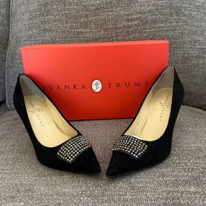 Ivanka Trump black suede heels size 7